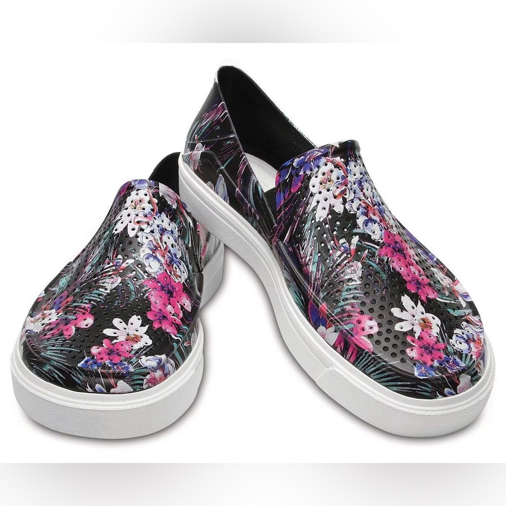Crocs CitiLane Roka Tropical Print Slip On Women Size 9